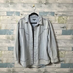 Wild Fable | Women's LS Oversized Denim Western Shirt | Large | BNWOT